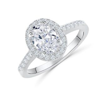 Modern Gents Oval Ring- Simulated Diamond